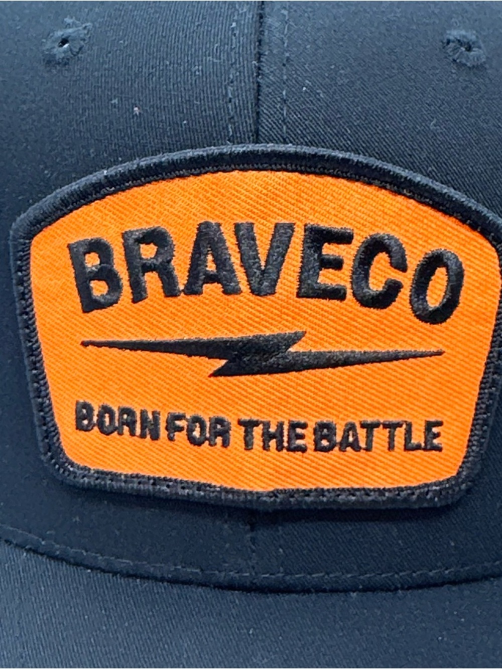 Braveco Born For The Battle Black Trucker Hat Orange Patch Adjustable Snapback View 6